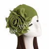 Chapeaux de fête femmes nouveau Style belle fleur Turban élastique tissu tête casquette face fleurs dames Bandanas cheveux accessoires