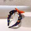 2022 New Korean Fashion Children's Headband Hair Accessories Cute Princes Girl Simple Fruit Printed Fabric Bow Width Hairband