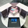 Подарочная упаковка на день рождения роскошная форма сердца приглашение розы цветок Jewelri Оптовая брошюра экран ЖК -видео