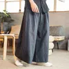 2022 MĘŻCZYZN Jacquard szerokich nogawki Mens Bawełniane retro luźne spodnie w stylu chińskim spodnie lniane męskie krocze nepal szaty L220706