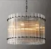 Lustres ronds Lampes Moderne Rétro LED Verre Métal Laiton Chrome Noir Pendentif Lumières Chambre Salon Salle À Manger