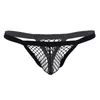 Lingerie masculina masculina para homens veja através da fishnet Hollow out sissy gay jockstraps bulge bolsa t-back string homme biquíni cuecas cuecas roupas íntimas