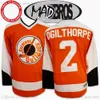 Syracuse Bulldogs Movie Hockey 2 Ogie Ogilthorpe 9 Tim Dr Hook McCracken Jersey Tokat Tümü Dikişli Turuncu Renk Uzakta Nefes Alabilir Spor Satışı Yüksek Kalite