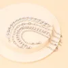 High Quality Cuban Link Tennis Chain Bracelet Gold Silver Plated Bracelets Jewelry 3pcs/Set