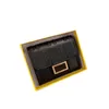 カルフスキンレザーウォレットマネークリップデザイナーカードコインホルダー女性男性メタルバックル財布付き箱