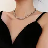 Chains Flashbuy Punk Chunky Thick Chain Necklace For Women Male Statement Twist Metal Choker Neck Hip Hop JewelryChains Heal22