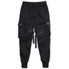 Rubans Hommes Jogger Pantalons de survêtement Pantalons cargo pour hommes Streetwear Hip Hop Casual Noir Sarouel Mâle Harajuku Pantalon de mode 220726