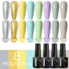 Nail Art Kits ACROSS Luminous Glitter Color Gel Polish Set Base Matte Top Coat Soak Off UV PolishNail