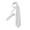 Blank Sublimation Tie for Men Solid White Polyester Neckties Blanks Men's Ties for Weddings Parties