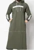 Muzułmańskie Mężczyźni Kaftan Sweter Bluzy Topy Jubba Thobe Arabska Islamska Długa Długa Saudi Arabia Robe Abaya Dubai Luźna Bluzka