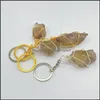 キーリングジュエリーIrregar Natural Original Stone Crystal Chakra keychains for women men menファッションアクセサリーカー装飾ドロップデリバリー2021 J3o