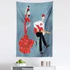 태피스트리 현대 태피스트리 스페인 아티스트 커플 플라멩코 춤 소녀와 기타리스트 남자 문화 의상 직물 벽 교수형