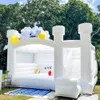 Maison gonflable de rebond de mariage blanc de 4.5x4m avec le centre combiné final de tente de videur de château de rebond de glissière pour des enfants