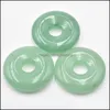 الفنون والحرف 25 ملم تنوع بلورات الحجر الطبيعي Gogo Donut Charms Rose Quartz Beads for Lucky Jewelry Making Sports2010 DH2ES