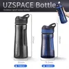 UZSPACE Bouteille d'eau avec paille Mode créative Shaker étanche portable Sport de plein air Voyage Écologique A Free 220329