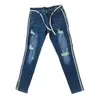 Herenbroek Fashion Men Skinny gescheurde denim vernietigd Cool Comfy Stretch Stripe Trim Fit plus Sizemen's Drak22