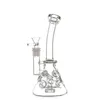 Showerhead Glass Bongs Beaker Fab Egg Hookahs Swiss Perc Water Pipes 9" Tall 4mm Oil Dab Rigs 14mm Female Joint With Bowl Recycler