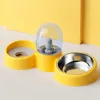 Cat Toys Cartoon Stainless Steel Dog Double Bowl Automatic Drinking Dogs Water Bowl Pet Supplies