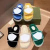 Klassiska tjocka sula tofflor damer Sandaler Joint Flat Summer Luxury Slippers Rubber Läder Loafers Herr Fashion Multicolor Thicked toffel med låda storlek 35-46