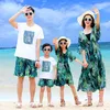 Summer Beach Family Outfits Seaside Mum Daughter Dresses Dad Son T-shirt+Shorts Family Look Couple Lovers Holiday Clothing
