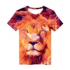 T-shirty męskie męskie Tshirty Summer Modna O-Neck Krótkie T-shirt Zwierzęta Unisex Monkey/Lion 3D Printed Funny T Shirt Homme Fitness Teemqs7k