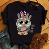 Mode trend kvinnor t shirt söt uggla grafisk tryckt kvinnlig t shirt casual harajuku korta ärmar kawaii damer tshirts 220628