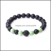 Шармовые браслеты Micro Pave Cz Disco Ball Bear Bear Black Lava Stone Bracelet Женщины мужчина йога ручная струна украшения дружба Gif Carshop2006 Dhovv