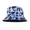 Berets krowy druk wiadra hat zabawny wzór zwierząt fisherman czapka odwracalna opakowani słoneczne czapki dla mężczyzn kobiet