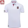 Wysokiej jakości marka Mydbsh Summer krótkie koszulę polo Man Fashion Flag Flag haftowy Haft Casual Men S Shirts Botton Tops 220606