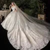 Andere Brautkleider Kleid 2022 Vestido De Noiva Elegantes U-Boot-Ausschnitt-Kleid mit Zug Prinzessin Luxus Spitze Robe Mariee