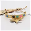 Beaded Strands Bracelets Jewelry Beaded Miyuki Bracelet For Women Fashion Weaving Star Pattren Adjustable Friendship Dhwxi