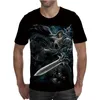 Herr t-shirts mode skalle grafik 3d tryck män t-shirt sommar o krage kort ärm gata överdimensionerade lösa toppar tee kläder 4xlmen's