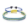 Modisches Design, gelb-blaues Kordel-Manschettenarmband, verstellbare ukrainische Armbänder, Schmuck als Geschenk