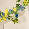 Decorative Flowers & Wreaths 120cm Artificial Silk Cosmos Vine Wedding Flower Rattan Hanging Plants Leaves Romantic Garland Wall Garden Deco