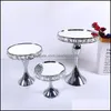 Andere bakware keuken eetbar huizen tuin vierkant kristal sier elektroplate metalen cake stand set display bruiloft verjaardagsfeestje desser