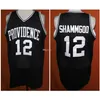 Nikivip #12 God Shammgod Providence Beyaz Siyah Retro Klasik Kolej Basketbol Forması Erkekler Dikiş Özel Numarası ve İsim Formaları