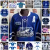 Maillots de hockey personnalisés OHL Mississauga Steelheads Maillot de hockey cousu 92 Alexander Nylander 74 Owen Tippett 14 James Hardie 73 Luca Del Bel Belluz Ethan