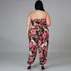 Women's Plus Size Tracksuits Floral Print Sexy Outfits Strapless Top Long Sleeve Cardigan Women Three Piece Pant Set Party Clubwear Wholesal