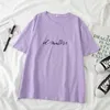 T-shirt das mulheres solta camiseta das mulheres carta de cor de doces é importante impresso tops doces para grils estudantes manga curta 2022 verão femele tees