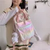 TaillentaschenDamen-Rucksack, wasserdicht, modische Laptoptasche über der Schulter, große Kapazität, PVC-Oxford-Schulrucksack für Mädchen, M016