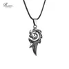 Rinhoo Men's Punk Dragon Flame Titanium Stainless Steel Cool leather chain Pendant Necklace Men's necklace wholesale