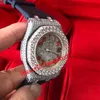 Designer horloges Silver Moissanite Diamonds Version Watch Pass Test Automatische beweging Kwaliteit Men Luxe Volledige ICED -horloges met chronograaf