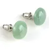 Fashion 10MM 12MM Round Stud Natural Stone Rose Quartz Opal Amethyst Studs Earrings For Women Jewelry