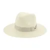 Kvinnor Summer Wide Brim Cap Solid Khaki Bowknot Band Casual Khaki White Beach Sun Hats Sombreros de Mujer