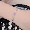 Bracelets porte-bonheur mode argent 925 Sterling femmes bijoux cristal fleur fille fête accessoires dame cadeau d'anniversaire Kent22