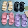 Designer-Designer Sandalen Vrouwen Rubber Sandaal Jelly Platform Slippers Snoep Kleur Platte Slipper Verstelbare Gesp Schoenen Double G met Doos