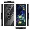 Casos de telefone TPU acrílico transparente para LG Stylo 6 7 Aristo 5 Plus K22 K31 K51 K53 Armor Drop Anti Ring Holder Kickstand Magnético Car Mount Phone Case Back Cover