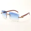 New Bouquet Blue Diamond 3524020 Sunglasses Natural Wood Temples and 58 mm Cut Lenses 3.0 mm Free express delivery