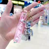 Brokat Kryształ Niedźwiedź Keyring Akrylowy Klucz FOB Plecak Wisiorek Pary Kobiety Mężczyźni Chłopak Przyjaciel Keychains Walentynki prezent