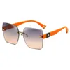 Zonbrillne Frameless Counwing Sunglasses Ins Grand Frame Street Shot UV UV Protection HD Femelle Fashion Sunglasses Wholesale